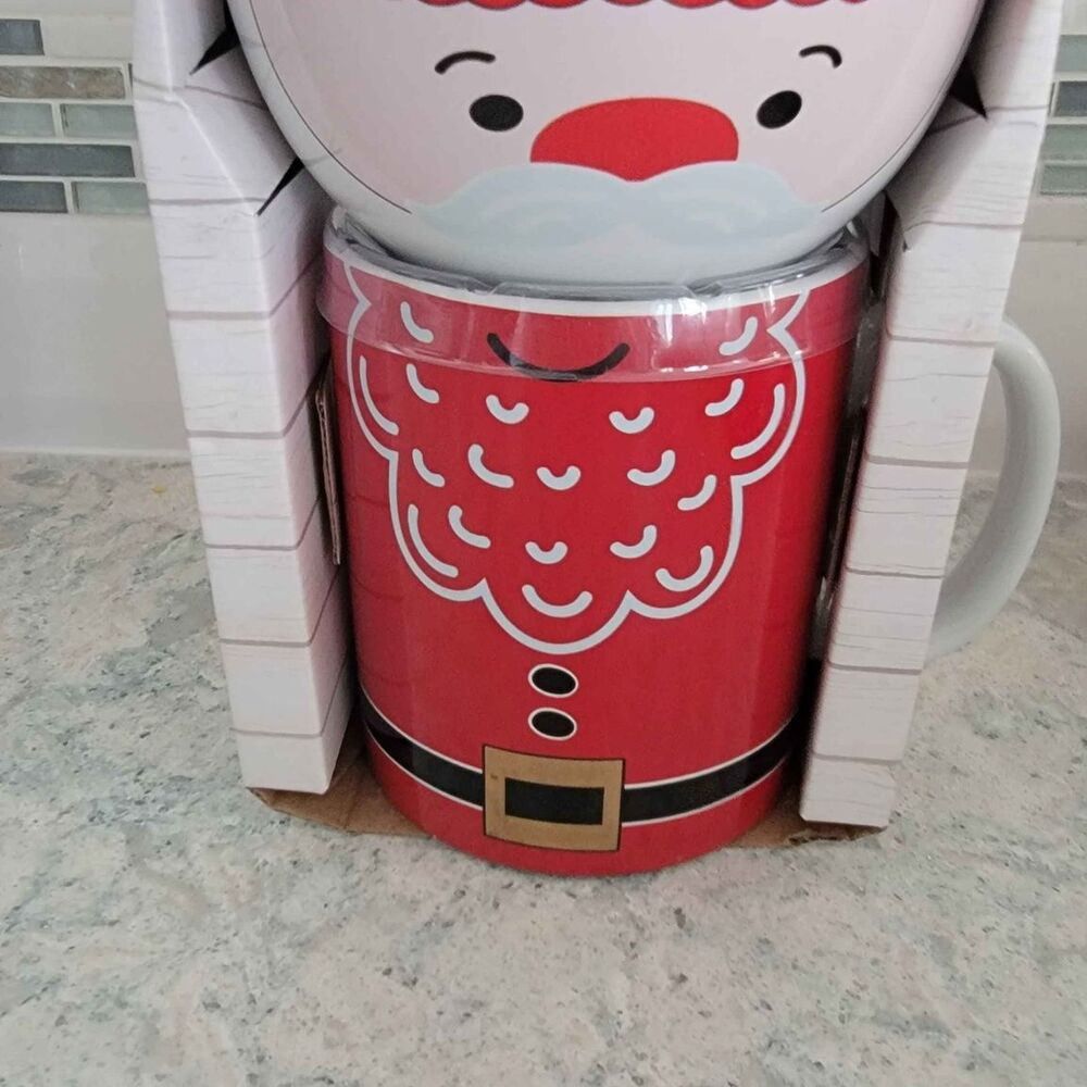 Holiday Home Ceramic Santa 19oz Mug and 29oz Bowl Set Brand New!